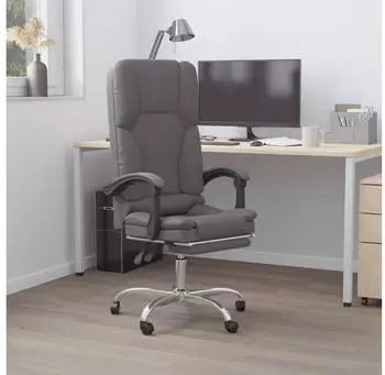 vidaXL Bürostuhl mit Massagefunktion Grau Kunstleder (349679) – vidaXL Bürostuhl mit Massagefunktion – Entspannung direkt am Arbeitsplatz