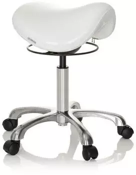 HJH Office ORTHO SIT Sattelhocker Kunstleder Schwarz/Weiß (702311) – HJH Office ORTHO SIT Sattelhocker für aktives Sitzen im Büro