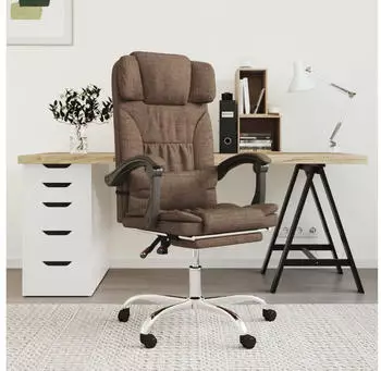 vidaXL B&uuml;rostuhl mit Massagefunktion, Stoff, Braun (349740)