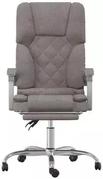 vidaXL Bürostuhl mit Massagefunktion, neigbar, Taupe Stoff (349683) – Mobilität durch Rollen für flexible Arbeitsabläufe
