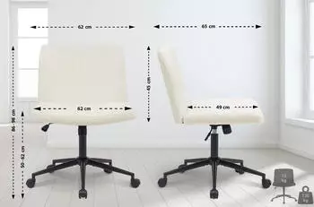 CLP Kingman Bürostuhl Samt, höhenverstellbar, creme (325351) – CLP Kingman Bürostuhl mit Samt-Bezug und Höhenverstellung