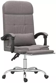 vidaXL B&uuml;rostuhl mit Massagefunktion Neigbar Taupe Stoff (349703)