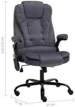 vidaXL Massage-B&uuml;rostuhl Dunkelgrau Samt (20572)
