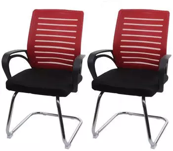 MCW Konferenzstuhl K51 Freischwinger Textil Rot 150kg (800000417423)