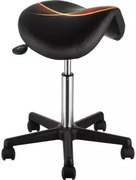 VEVOR Rollsattelhocker H&ouml;henverstellbar PU-Leder 181kg Schwarz
