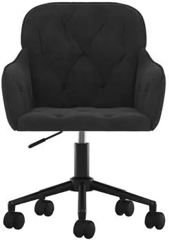vidaXL Drehbarer Bürostuhl Samt Schwarz – Variable Sitzhöhe schafft ergonomische Grundlage