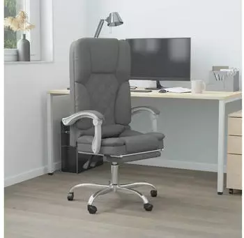 vidaXL B&uuml;rostuhl mit Massagefunktion Dunkelgrau Stoff (349686)