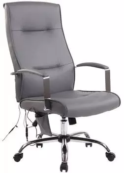 CLP Portland B&uuml;rostuhl Massagefunktion Kunstleder/Stoff grau (307805)