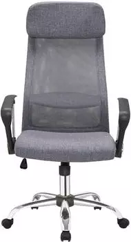 SalesFever Bürodrehstuhl Mesh & Stoffbezug, Schmetterlingsmechanismus, grau (390924) – SalesFever Bürodrehstuhl mit Mesh-Rückenlehne für ergonomisches Arbeiten