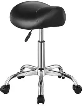 VEVOR Sattelhocker Rollhocker PU-Leder h&ouml;henverstellbar 55-71cm 204kg, Schwarz (MST003-3B)