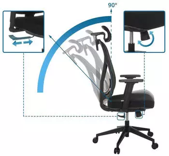 HJH Office RALOO ECO Bürostuhl ergonomisch, Netzstoff, schwarz (882002) – HJH Office RALOO ECO – Ergonomischer Drehstuhl mit flexibler Anpassung