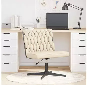 vidaXL B&uuml;rostuhl Drehbar Stoff Creme (4105403)