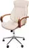 MCW MCW-H39 Bürostuhl Bugholz Kunstleder höhenverstellbar, Creme (MCW-H39)