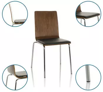 HJH Office PERIA Besucherstuhl Holz Nussbaum (PERIA) – HJH Office PERIA Besucherstuhl – Holzgestell mit Stapelfunktion