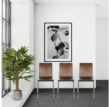 HJH Office PERIA Besucherstuhl Holz Nussbaum (PERIA) – Kunstfaserbezug für pflegeleichte Nutzung