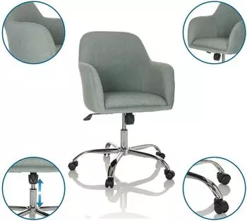 HJH Office SOLAO 300 Home-Office-Bürostuhl mit Armlehnen, Stoff (719231) – HJH Office SOLAO 300 – Ergonomische Grundausstattung für das Home-Office
