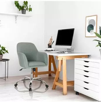 HJH Office SOLAO 300 Home-Office-Bürostuhl mit Armlehnen, Stoff (719231) – Wippmechanik unterstützt aktives Sitzen