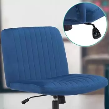 CLP Kingman Bürostuhl Samt, höhenverstellbar, blau (325356) – Höhenverstellung für gesunde Arbeitsposition