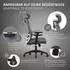 ML-Design Bürostuhl ergonomisch, Mesh, grau, mit verstellbarer Kopfstütze