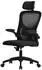 ML-Design Bürostuhl Ergonomisch Mesh Schwarz, Kopfstütze, Armlehnen, Lendenstütze