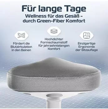 CLOUVOU Nexus ergonomischer Hocker, höhenverstellbar 47-64cm, anthrazit (4262501570062) – Gasfeder-Technologie für präzise Anpassung