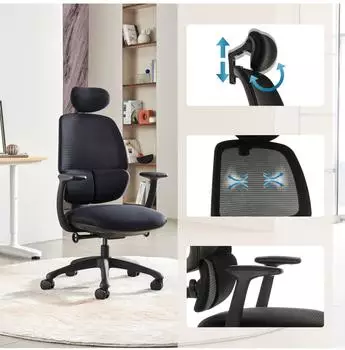 HJH Office RI-COVER Bürostuhl Netzstoff ergonomisch mit Armlehnen (601013) – HJH Office RI-COVER – Ergonomischer Bürostuhl für den Arbeitsalltag