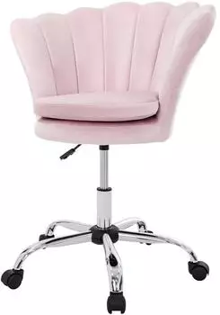 ML-Design Drehstuhl Samt Hellrosa H&ouml;henverstellbar (490011831)