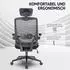 Svita SAM Bürostuhl ergonomisch verstellbar, Schwarz (91246)