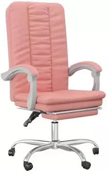 vidaXL B&uuml;rostuhl mit Liegefunktion, Kunstleder, rosa (349721)