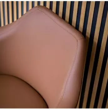 HJH Office ARTEMIA Loungesessel Kunstleder Braun, drehbar mit Armlehnen (600988) – Kunstleder-Bezug für pflegeleichte Nutzung