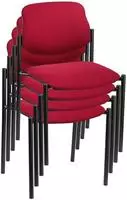 4 Nowy Styl Besucherst&uuml;hle Styl STYL BLACK C29 4ER bordeaux Stoff