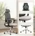 HJH Office Ergomy Pro Bürostuhl Netzstoff/Stoff 3D-Armlehnen Dunkelgrau/Beige (Ergomy Pro)