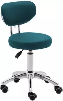Physa ASCONA Kosmetik-Drehstuhl mit R&uuml;ckenlehne auf Rollen, t&uuml;rkis, 46-60cm, 150kg (ASCONA TURQUOISE)