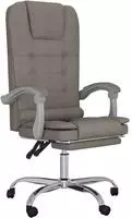 vidaXL B&uuml;rostuhl mit Massagefunktion Taupe Stoff