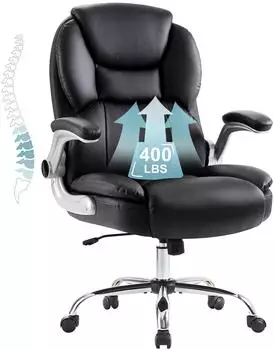 IntimaTe WM Heart Ergonomischer B&uuml;rostuhl PU-Leder, h&ouml;henverstellbar, klappbare Armlehnen, schwarz