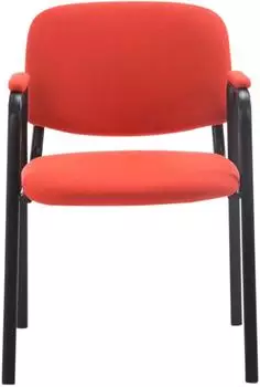 CLP Ken Pro 4er Set Stapelstühle Stoff gepolstert mit Armlehnen, rot (319088) – Stapelfunktion ermöglicht flexible Raumnutzung