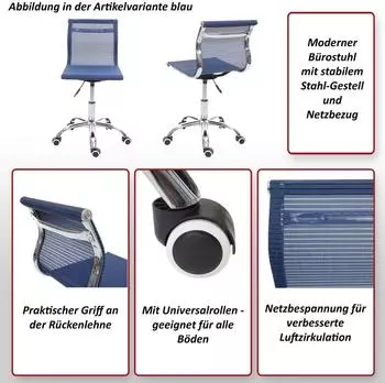 MCW Bürostuhl K53 Netzbezug Textil, Bordeaux/Weinrot (MCW-K53) – MCW K53 in Weinrot – Flexibilität für unterschiedliche Arbeitsweisen