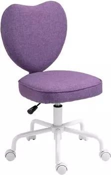 HomCom Herzförmiger Bürostuhl, Stoff, lila, höhenverstellbar (921-942V00VT)
