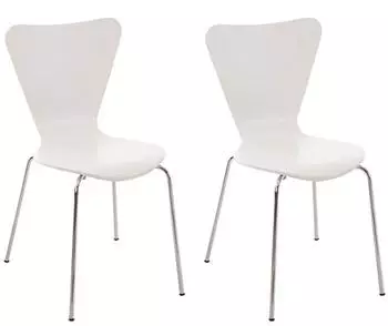CLP Calisto Besucherstuhl, stapelbar, wei&szlig;, 2er-Set (151452302)