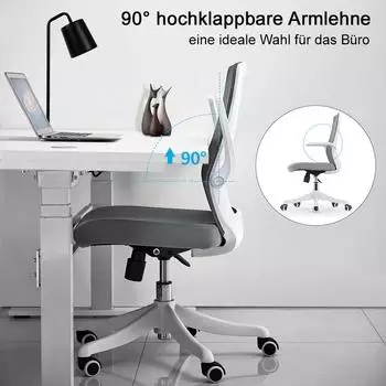 SIHOO J88 Bürostuhl, ergonomisch, grau, Textil (800000416083) – Atmungsaktive Materialien für lange Arbeitstage