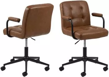 Actona Cosmo Drehstuhl Kunstleder Cognac Sitzh&ouml;he 47-57cm (18185519-0)