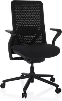 HJH Office Vervio Ergonomischer B&uuml;rostuhl Stoff/Netzstoff, h&ouml;henverstellbar, Schwarz
