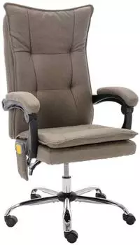 vidaXL B&uuml;rostuhl mit Massagefunktion Stoff Taupe