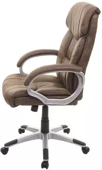 MCW Bürostuhl MCW-A71, Textil Wildleder-Optik, braun (MCW-A71) – Wippmechanik unterstützt dynamisches Sitzen im Arbeitsalltag