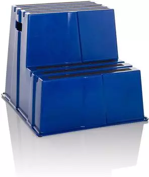 HJH Office TIO-E2 Tritthocker 2 Stufen, Blau, Kunststoff (830121)