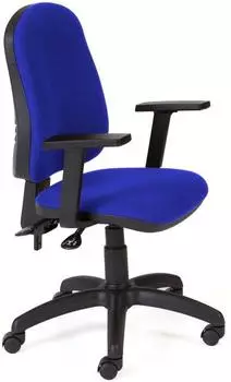 Rocada Verstellbarer B&uuml;rostuhl mit Armlehnen & Rollen, blauer atmungsaktiver Stoff (911/3+958)