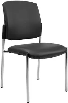 Topstar MEDICAL10 Besucherstuhl ohne Armlehnen, Stahl chrom, Bezug schwarz (KH1900D30)