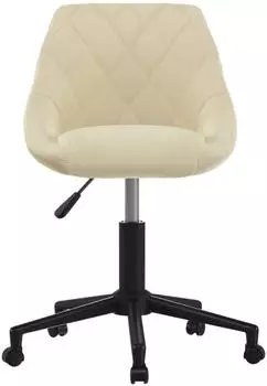 vidaXL Bürostuhl, drehbar, Samt, creme – vidaXL Bürostuhl, drehbar, Samt, creme – individuell anpassbare Sitzhöhe für ergonomisches Arbeiten