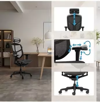 HJH Office ENJOY ULTRA GEN2 Profi-Bürostuhl Mesh Schwarz (652321) – Lendenwirbelstütze für aufrechte Körperhaltung im Arbeitsalltag