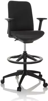 HJH Office Nestora Work Counterstuhl Stoff, Schwarz, mit Armlehnen
